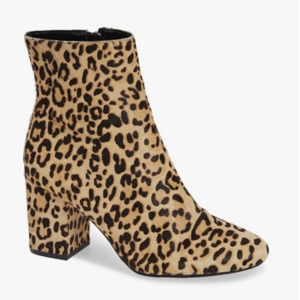 Halogen Alexa Leopard Print Calf Print Ankle Boots 9.5